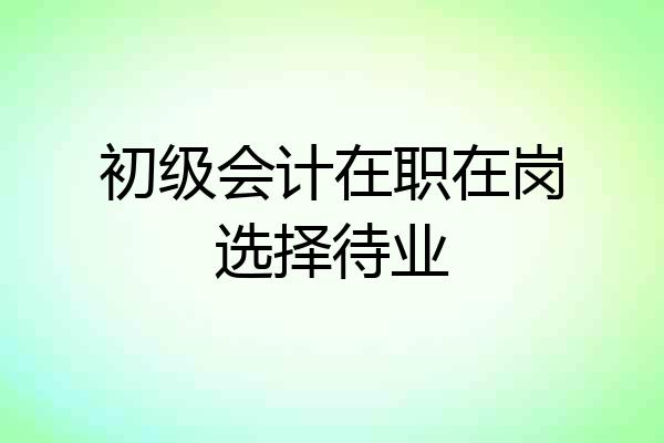 初级会计在职在岗选择待业