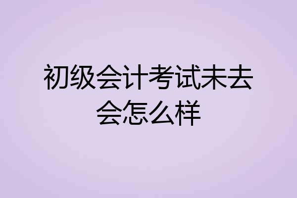 初级会计考试未去会怎么样