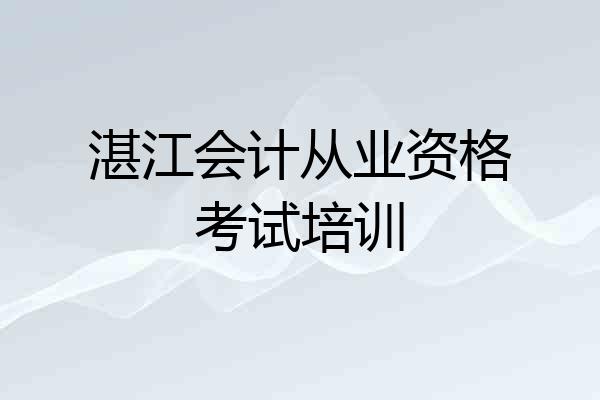 湛江会计从业资格考试培训