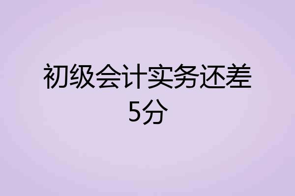 初级会计实务还差5分