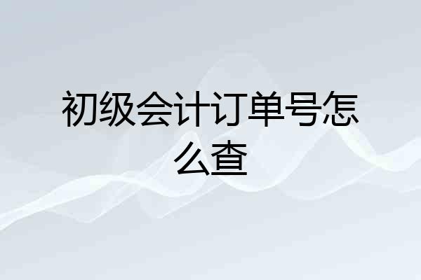 初级会计订单号怎么查