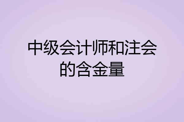 中级会计师和注会的含金量