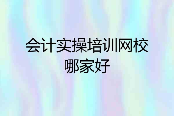 会计实操培训网校哪家好