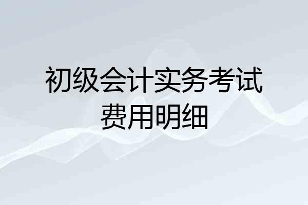 初级会计实务考试费用明细