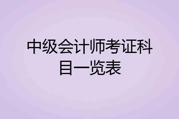 中级会计师考证科目一览表