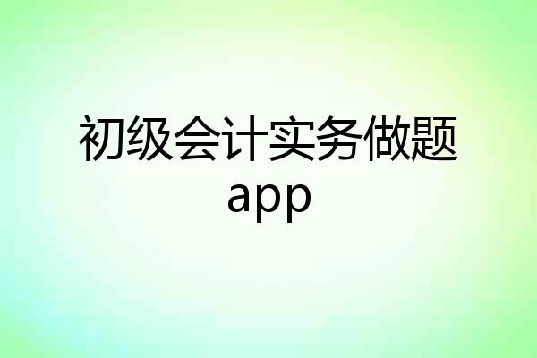 初级会计实务做题app