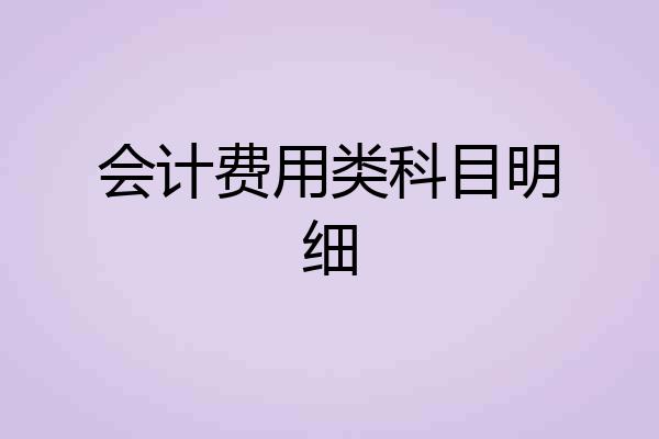 会计费用类科目明细