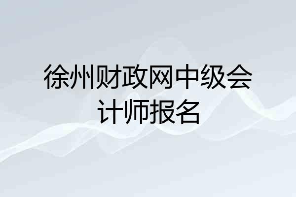 徐州财政网中级会计师报名