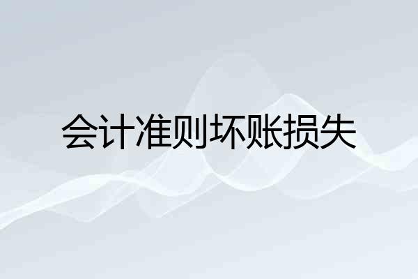 会计准则坏账损失