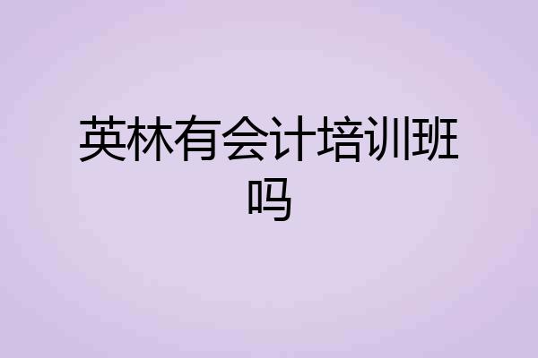 英林有会计培训班吗
