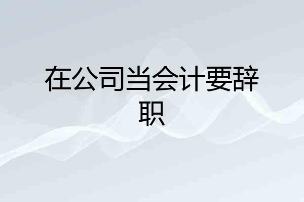 在公司当会计要辞职