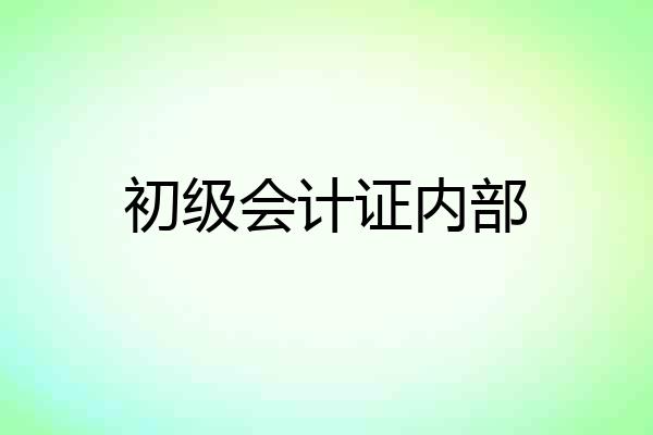 初级会计证内部