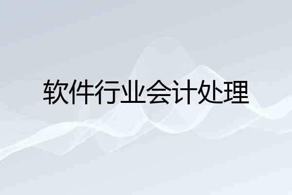 软件行业会计处理