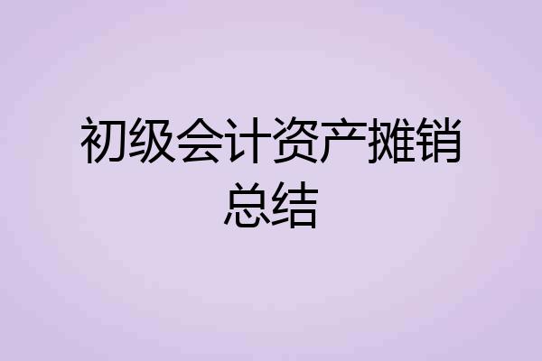 初级会计资产摊销总结