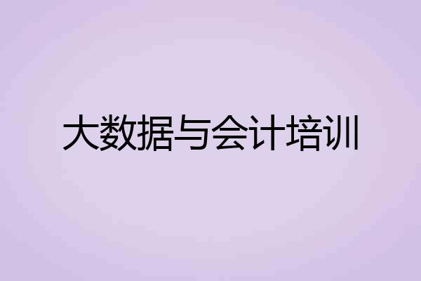 大数据与会计培训