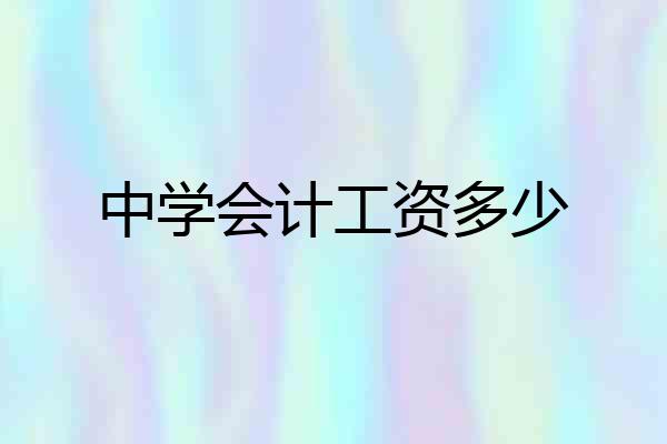 中学会计工资多少