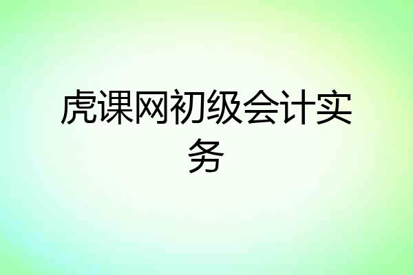 虎课网初级会计实务