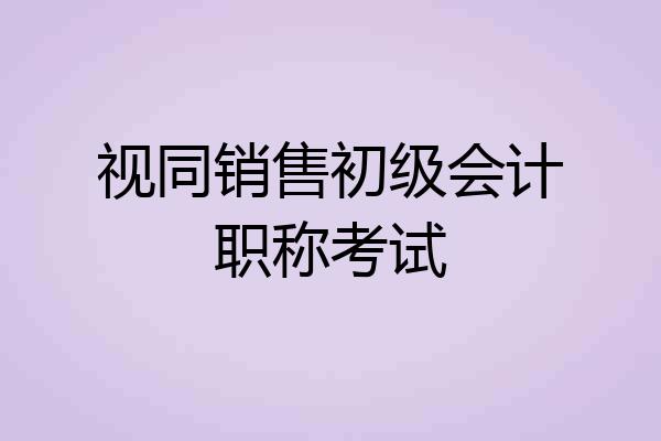 视同销售初级会计职称考试