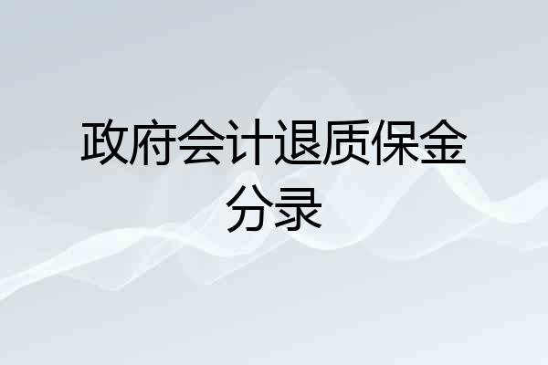 政府会计退质保金分录