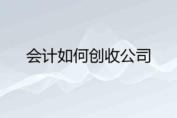 会计如何创收公司