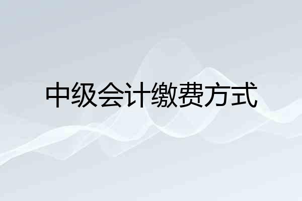 中级会计缴费方式