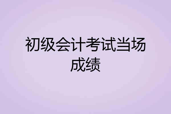 初级会计考试当场成绩