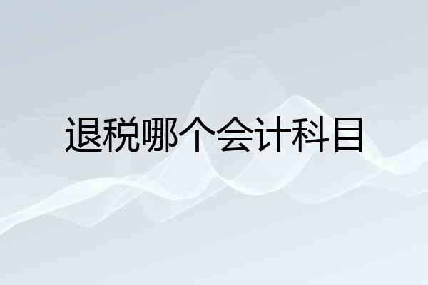退税哪个会计科目