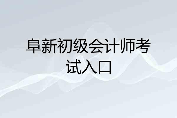 阜新初级会计师考试入口