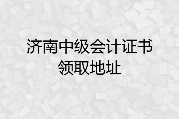 济南中级会计证书领取地址