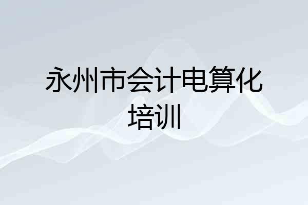 永州市会计电算化培训