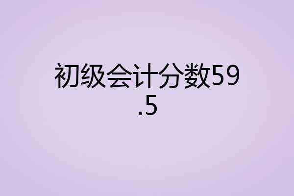 初级会计分数59.5