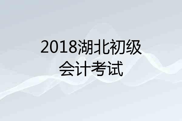 2018湖北初级会计考试
