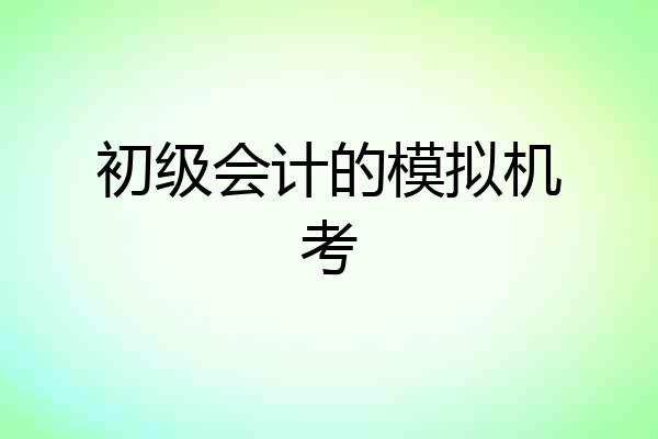 初级会计的模拟机考