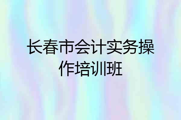 长春市会计实务操作培训班