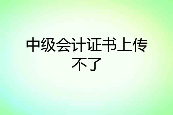 中级会计证书上传不了
