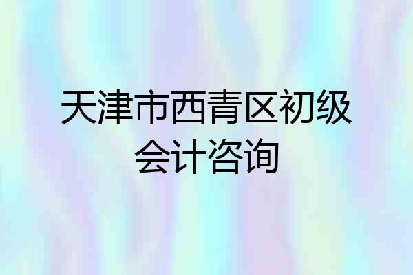 天津市西青区初级会计咨询