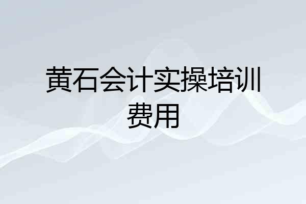 黄石会计实操培训费用