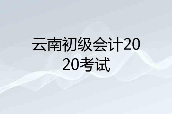 云南初级会计2020考试