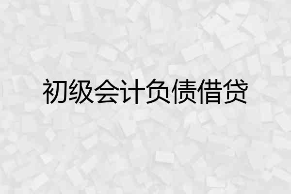 初级会计负债借贷