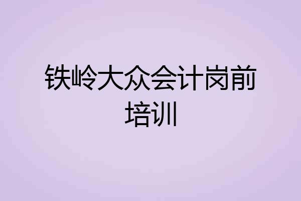 铁岭大众会计岗前培训