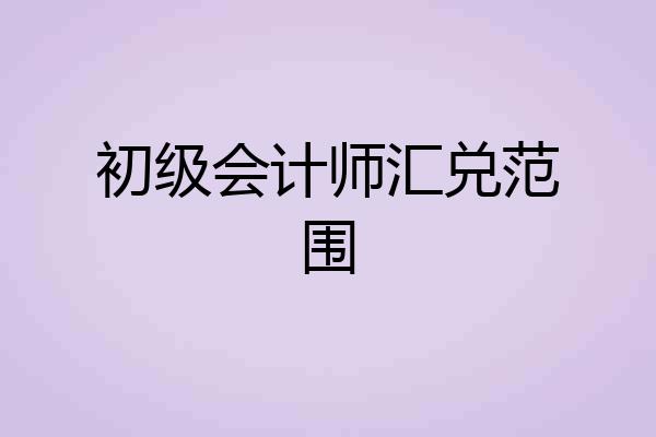 初级会计师汇兑范围