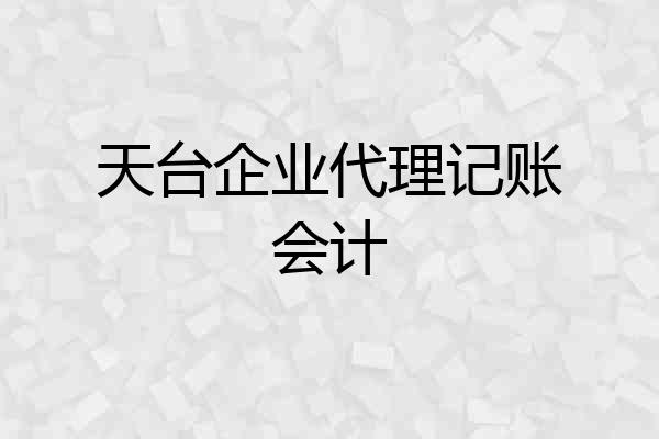 天台企业代理记账会计