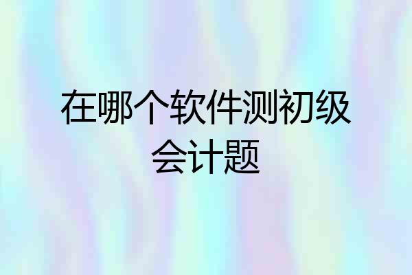 在哪个软件测初级会计题