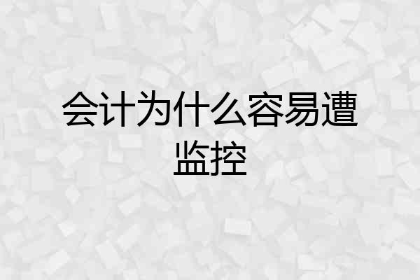 会计为什么容易遭监控
