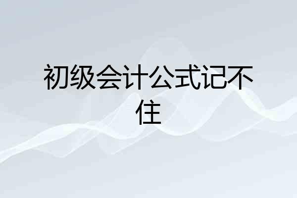 初级会计公式记不住