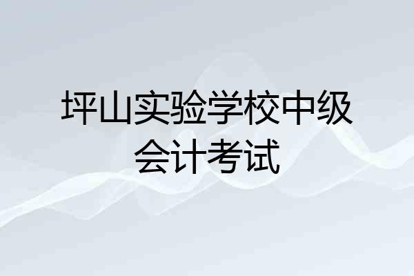 坪山实验学校中级会计考试