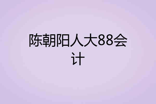 陈朝阳人大88会计