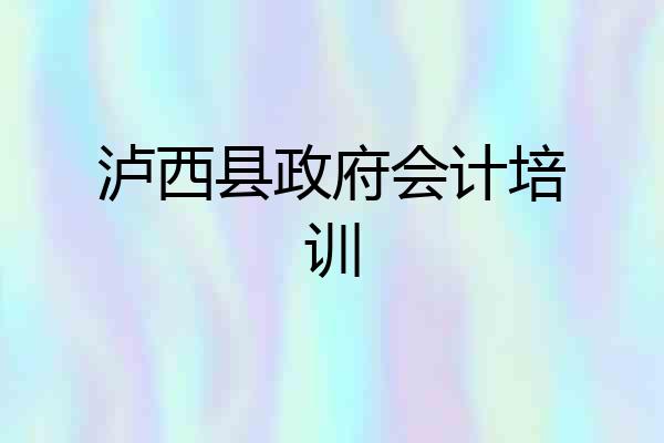 泸西县政府会计培训
