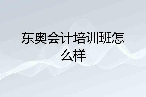 东奥会计培训班怎么样