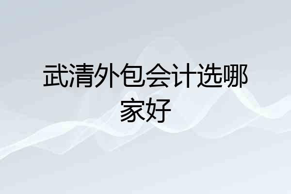 武清外包会计选哪家好